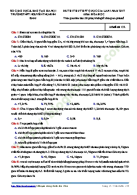 Đề thi thử THPT Quốc gia lần 1 môn Hóa học năm 2017 - Mã đề 132 - Trường THPT Nguyễn Thị Minh Khai (Có đáp án)